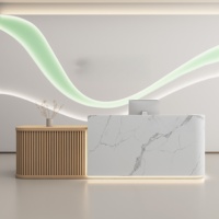 Bureau de réception moderne en bois massif, écologique et durable pour magasin de vêtements, salon de beauté, salon de coiffure, centre de bien-être, bureau d'entreprise