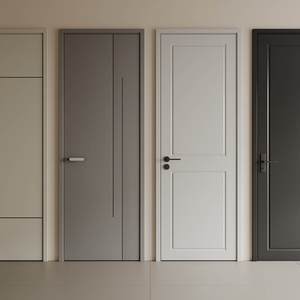 Portes intérieures en panneaux de fibres à densité moyenne (MDF) de style minimaliste, finition personnalisée, insonorisées - Product Image 2
