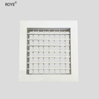Grille de ventilation carrée en alliage d'aluminium moderne à double couche, mobile et réglable, avec couvercle pour sortie d'air d'appartement