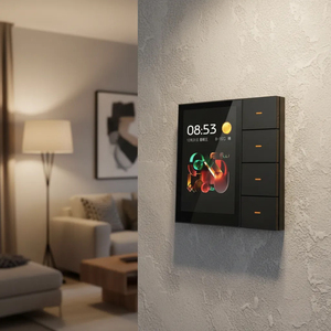 Interrupteur intelligent F3Pro avec écran tactile IPS, variateur 8 scènes, rideau durable, moderne, compatible UK, contrôle via l'application Smartlife pour la maison et l'hôtel - Product Image 1