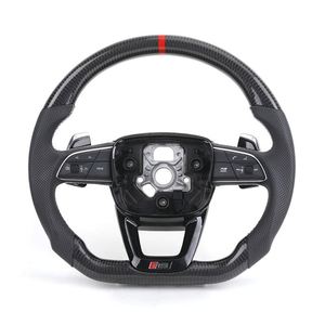 Volant en fibre de carbone personnalisé style RS semi-perforé pour <span class=keywords><strong>AUDI</strong></span> A7 Q5L Q3 Q5 Q7 <span class=keywords><strong>Q8</strong></span> RSQ3 RSQ5 RSQ7 RSQ8 B9 B8 - Product Image 1