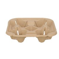 Supports de tasses à café biodégradables Nature 1/2/4, porte-gobelets pour boissons, plateau à gobelets jetables en papier