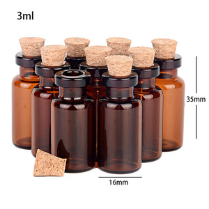 Chai thủy tinh màu nâu <span class=keywords><strong>3ml</strong></span> thủy tinh rỗng có nhu cầu chai thủy tinh màu hổ phách lọ thủy tinh tùy chỉnh Lưu trữ chai trôi với nút chai - Product Image 6