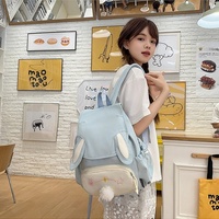 Nouveau style Sac à dos étudiant imperméable grande capacité motif petit lapin mignon style anime pour filles lycéennes usage quotidien doublure polyester