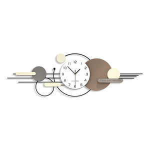 <span class=keywords><strong>Horloge</strong></span> murale élégante et moderne, simple, <span class=keywords><strong>ronde</strong></span>, <span class=keywords><strong>en</strong></span> métal et <span class=keywords><strong>en</strong></span> <span class=keywords><strong>bois</strong></span>, fonctionnant sur piles, pour salon, bureau, espaces publics - Product Image 5