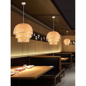 โคมไฟระย้าทรงกลมแบบจีน ทำจากไม้ไผ่สาน ใช้หลอดไฟ LED E27 สำหรับห้องน้ำชา ตกแต่งภายในสไตล์เซน ขนาด 80*80 ซม. - Product Image 3