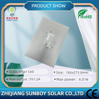 Nouveau panneau solaire en silicium polycristallin PERC laminé en verre de forme personnalisée 5V 6.0W 18% d'efficacité SUNBOY SOLAR