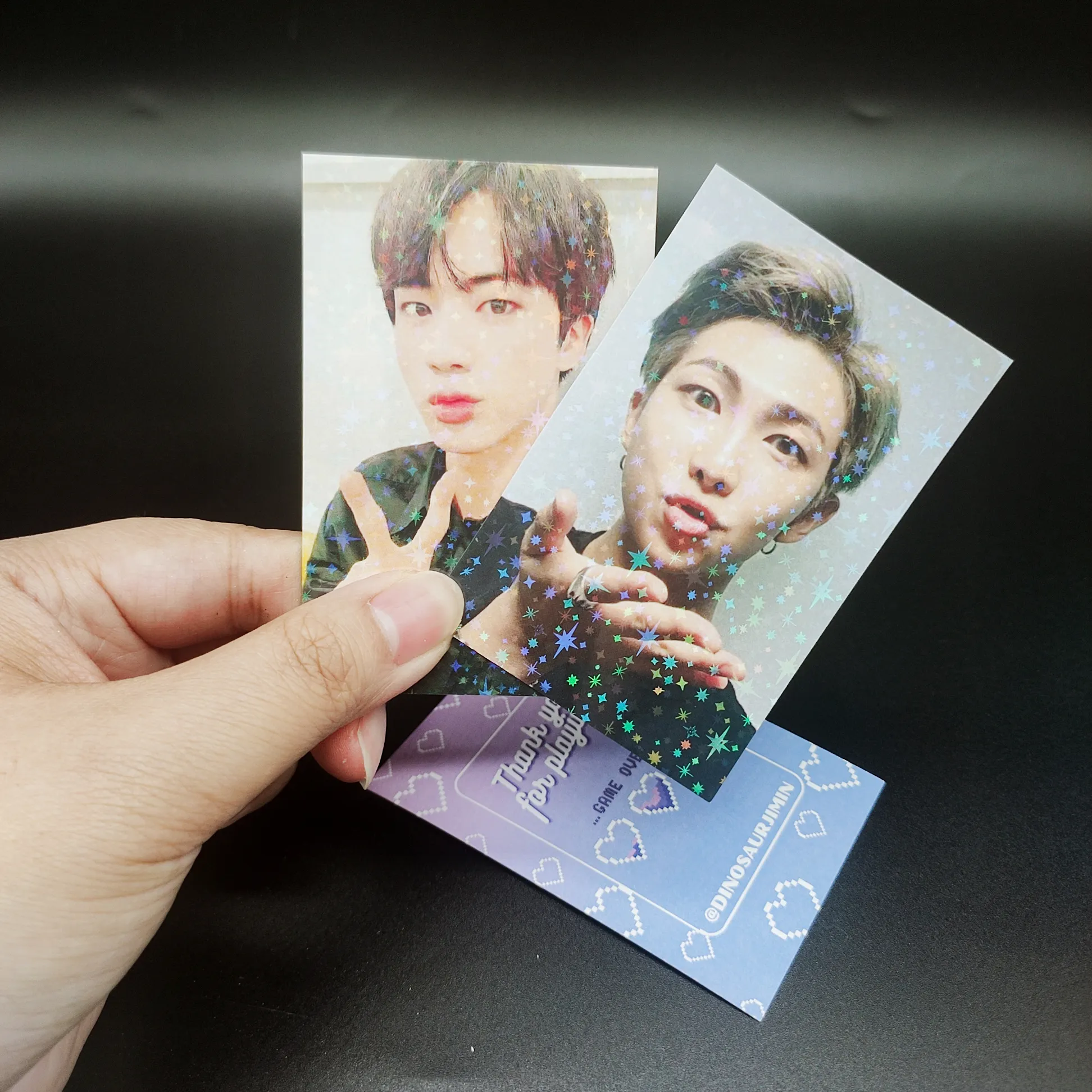 Cartão de fotos kpop idol, atacado personalizado, estrela brilhante holográfica lomo cartão