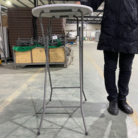 Haute qualité extérieur Portable Dia 60cm 80cm blanc haut rond Cocktail pliant Tables de bar en plastique pour les événements