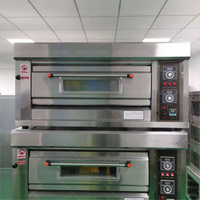 Menjual mesin Oven panggang satu dek, Oven Pizza elektrik dengan batu untuk peralatan membuat roti dan kue