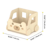 Étagère à livres roulante Little Bear, organisateur de livres en bois pour enfants avec roulettes, bibliothèque mobile pour enfants
