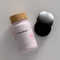 Botol kaca kapsul kaca 120ml, 150ml 200ml ml botol kaca buram dengan topi bambu kayu wadah kaca mulut lebar untuk perawatan kesehatan