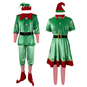 Camisa <span class=keywords><strong>de</strong></span> Terciopelo con Gorro <span class=keywords><strong>de</strong></span> <span class=keywords><strong>Duende</strong></span> Navideño; <span class=keywords><strong>Disfraz</strong></span> <span class=keywords><strong>de</strong></span> <span class=keywords><strong>Duende</strong></span> Navideño para Adultos y Niños para Fiestas <span class=keywords><strong>de</strong></span> Halloween. - Product Image 2