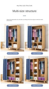 <span class=keywords><strong>Armoire</strong></span> à vêtements en tissu simple et économique pour chambre à louer - Product Image 3