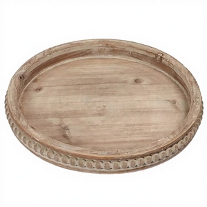 Wood Multi-Functional Geometric Serving Tray Handcrafted Rustic Traditional Design Platter <b>Kitchen</b> Dining <b>Decor</b> - Product Image 2