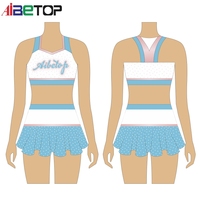 Nouveau design Uniformes de pom-pom girls crop top Ensemble Compétition d'entraînement pour jeunes avec strass Vêtements d'entraînement