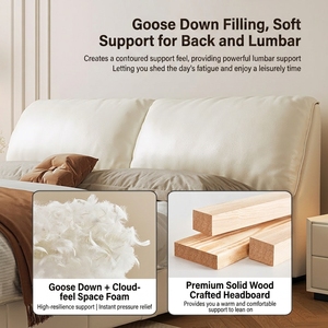 <span class=keywords><strong>Lit</strong></span> plateforme moderne en similicuir PU, taille Queen, avec rangement, coffre sécurisé, multifonctionnel, pour chambre principale - Product Image 6