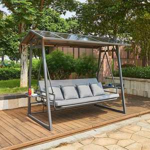 Muebles de Jardín Modernos, Columpio Doble Colgante de Aluminio Fundido para Exteriores, Columpios de Patio - Product Image 4