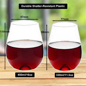 <span class=keywords><strong>Verre</strong></span> à vin sans pied en <span class=keywords><strong>plastique</strong></span> <span class=keywords><strong>réutilisable</strong></span>, brillant, durable et incassable pour la promotion (OEM/ODM) - Product Image 1