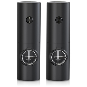 Ensemble moulin à sel et poivre, bouteille à épices noire, moulin électrique USB Type-C rechargeable, batterie au lithium, écologique, compatible lave-vaisselle - Product Image 1