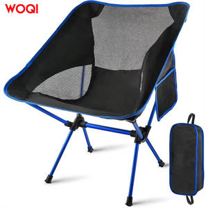 Silla Plegable para Camping Woqi, Color Azul, Marco de Aluminio, Tela Oxford, Ligera, Portátil, para Jardín, Estilo Mochila Compacta - Product Image 1