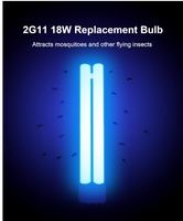 Ampoules de rechange en forme de H 18W pour lampes anti-moustiques d'intérieur et d'extérieur avec base à 4 broches pour usage domestique