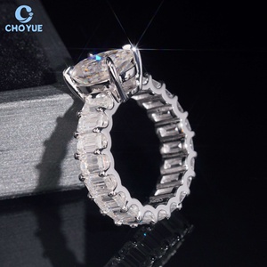 Luxury Oval Moissanite <b>Ring</b> <b>Iced</b> Out Solid Sterling Silver 925 Hip Hop Jewelry Moissanite Diamond Emeral Eternity Wedding <b>Ring</b> - Product Image 6