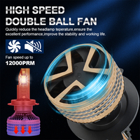 Ampoules LED de voiture H7 2025 haute puissance 400w 12000lm quatre tubes en cuivre Y4D H7 H11 9005 9006 H4