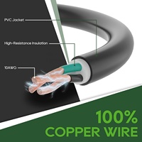 Protector de Sobretensión de 30 Amperios 125V/250V, Cable Adaptador Tipo Dogbone para RV |   Adaptador de Corriente Eléctrico NEMA 5-15P NEMA TT-30R con Protección Contra Sobrecarga