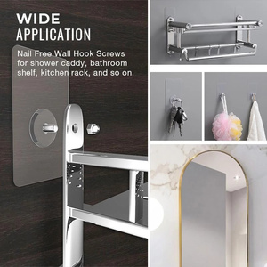Ganci Adesivi da Parete, Appendiabiti Impermeabili e Resistenti, Trasparenti <span class=keywords><strong>per</strong></span> <span class=keywords><strong>Cucina</strong></span> e Bagno, Gancio a Vite - Product Image 4