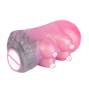 Top Fantasy masturbator Monster pria masturbator untuk pijat Penis dengan saluran ganda silikon fantasi unik dibuat multiwarna - Product Image 2