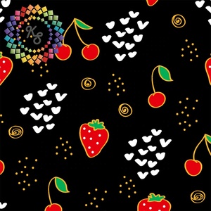 Servicio de impresión OEM para niños, diseño de ropa, tela estampada de fresa - Product Image 3