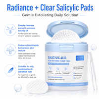 Discos Desmaquillantes Veganos Orgánicos Suaves, Minimiza los Poros, Controla la Grasa, Limpia en Profundidad, Reduce los Puntos Negros, Reduce el Acné y las Imperfecciones, Exfoliante con BHA y AHA