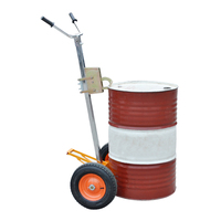 Petite remorque manuelle de conteneur de tambour en plastique en acier 450kg camion-benne Mini machine de manutention chariot à pompe à tambour d'huile