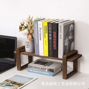 Estantería de Madera para Oficina, Estante de Almacenamiento, Soporte para Libros de Madera Maciza, Librería Rectangular de Pie, Tipo 1.ª Planta - Product Image 1