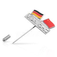Broches personnalisées en métal poli, gravées à la presse, émail dur, double drapeau national, avec impression sérigraphiée pour l'Allemagne