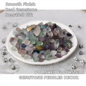 Pierres de fluorite naturelle Qiannuo, éclats de cristal polis, galets décoratifs pour la décoration intérieure, thème mariage et amour, poisson - Product Image 2