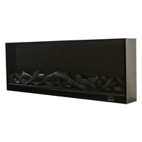 Grande Cheminée Électrique Noir Montage Mural Cheminée Électrique Led Décoratif Smart Inserts de Cheminée de 60 Pouces pour Intérieur