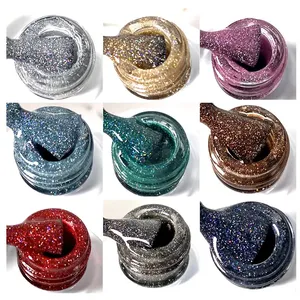 Private Label 1000 Farben 93A 8ml Kleine Flasche Nagel Gel Lack Günstige Helle Farben Glitter Gel Polish