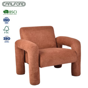Sillón Moderno de Peluche CARLFORD, Sillón para Sala de Estar, Tapicería Suave, Brazos Curvos, Dormitorio, Salón, Hotel, Decoración del Hogar, Estética - Product Image 2