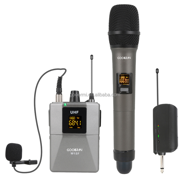Gooermi WS15 Pro Wireless Microphone Multi-Purpose Set with Compact Receiver and Battery Indicator