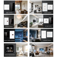 XZJ Interrupteur Intelligent Tuya, Prise Connectée avec Télécommande, Thermostat, Système Domotique US/EU, Variateur de Luminosité pour Rideaux, Panneau Mural Intelligent