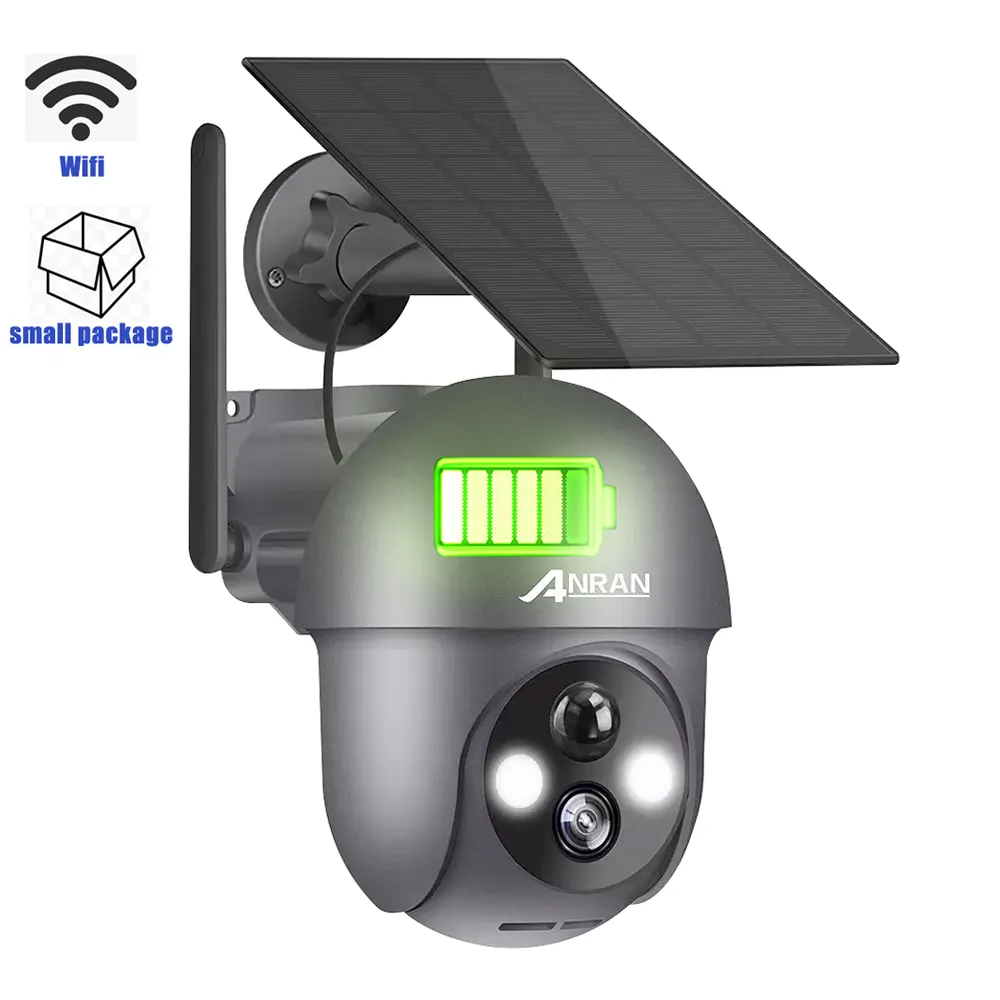 ANRAN 3MP Low Power Colorful Night PIR Wireless 360 PTZ Network Camera Surveillance Outdoor Wi fi Security Solar CCTV Camera