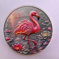 Pièce de monnaie en cuivre plaqué argent de 1 once, motif animal fantastique Panda, barre ronde en cuivre fin 999, fabrication sur mesure