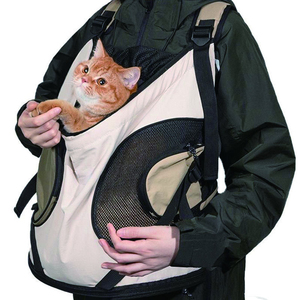Sac à dos de transport léger et élégant en nylon uni pour animaux de compagnie, idéal pour petits chiens et chats - Product Image 5