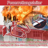 YRHome Chine Échelle de Secours Pliante en Aluminium de 15 m, Échelle d'Évacuation Incendie de Sécurité, Capacité 450 kg, pour Balcon et Escalier Domestique, 30Lx1500Hcm