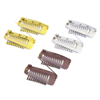 Accessoires pour perruques humaines : Clip de fixation pour extensions de cheveux en acier inoxydable à 6/8/9/10 dents, coloris Argent, Brun, Bronde, Noir, pour femmes