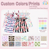 Robe d'été décontractée pour fillettes, motif floral aquarelle, épaules dénudées, bretelles fines, volants élastiques, coupe ample en A, pour la plage, vente en gros