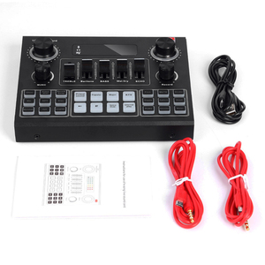 Interfaz de <span class=keywords><strong>audio</strong></span> de tarjeta de sonido V9 para equipos de podcast en vivo para teléfono PC Equipo de transmisión en vivo en Facebook y Youtube - Product Image 6