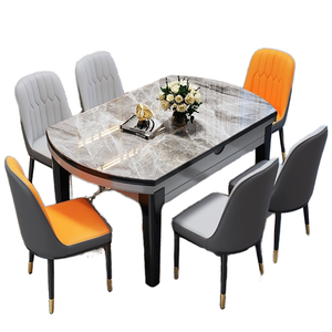 Combinación de mesa de comedor y silla Rock Board, moderna, simple, ligera, de lujo, plegable, mesa ajustable - Product Image 2